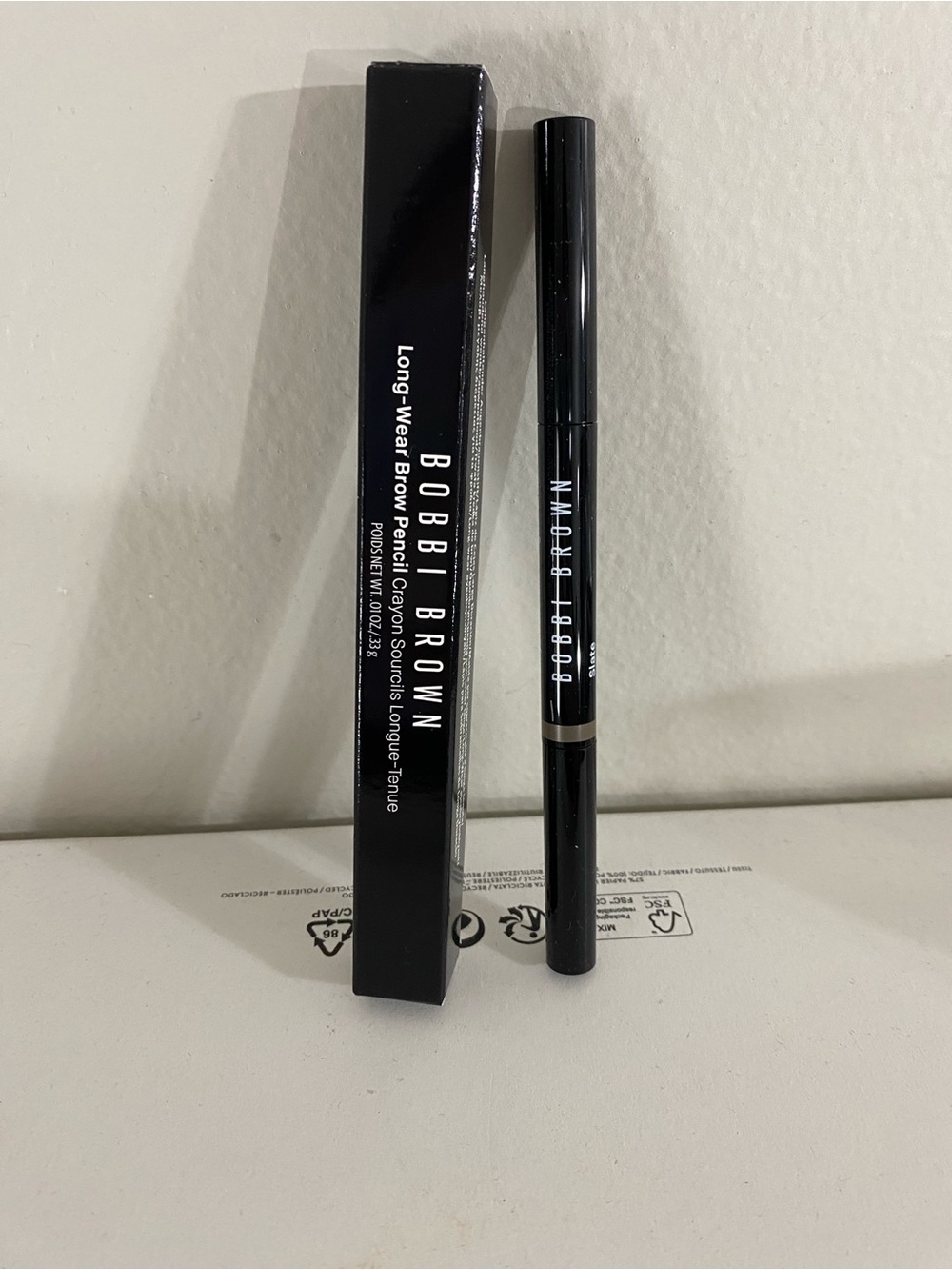 Bobbi Brown Long-Wear Brow Pencil, Slate 9, Full Size, 0.01 OZ / 0.33 g, NIB